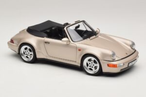 Porsche 911 964 Turbo Look Kabrioletas Zermatt Silver Norev 1:18 187140 Metalas - nuotrauka 6 iš 8