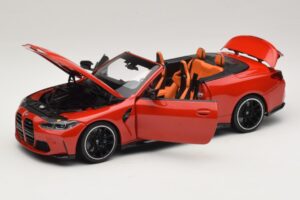 BMW M4 G83 Kabrioletas Red Metallic Minichamps 1:18 110021030 Metalas - nuotrauka 2 iš 8