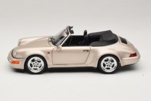 Porsche 911 964 Turbo Look Kabrioletas Zermatt Silver Norev 1:18 187140 Metalas - nuotrauka 4 iš 8
