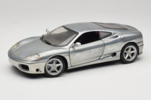 Ferrari 360 Modena Chromuotas Sidabrinis Hot Wheels 1:18 27774 Metalas