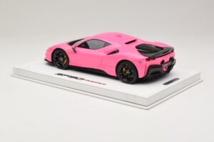 Ferrari SF90 Pack Fiorano Blizgus Qatar Pink BBR 1:18 RACELINE137 Derva - nuotrauka 5 iš 7
