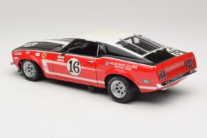 Ford Mustang Boss 302 #16 Bud Moore Engineering G. Follmer Trans-Am 1969 OEM 1:18 FORD006 Metalas - nuotrauka 7 iš 8