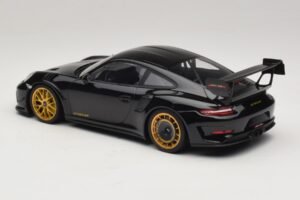 Porsche 911 992 GT3 RS Manthey Racing Juodas su Auksiniais Ratlankiais Minichamps 1:18 MR-911-GT3RS-1804 Metalas - nuotrauka 5 iš 6