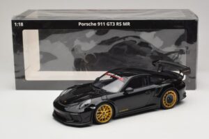 Porsche 911 992 GT3 RS Manthey Racing Juodas su Auksiniais Ratlankiais Minichamps 1:18 MR-911-GT3RS-1804 Metalas - nuotrauka 6 iš 6