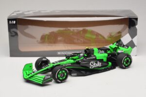 Stake Kick Sauber C44 G. Zhou Emilia Romagna GP 2024 Minichamps 1:18 117240124 Derva - nuotrauka 7 iš 7