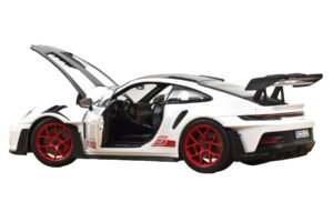 Porsche 911 992 GT3 RS Weissach Package Baltas Pyro Red Norev 1:18 187373 Metalas - nuotrauka 2 iš 3