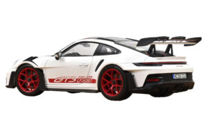Porsche 911 992 GT3 RS Weissach Package Baltas Pyro Red Norev 1:18 187373 Metalas - nuotrauka 3 iš 3
