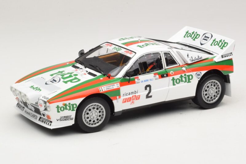 Lancia 037 #2 A. Bettega / M. Perissinot Rally San Marino 1984 Kyosho 1:18 08306F Metalas