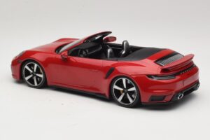 Porsche 911 992 Turbo S Kabrioletas Tamsiai Raudonas Minichamps 1:18 PORSCHE007 Metalas - nuotrauka 5 iš 6