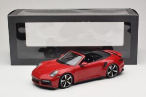 Porsche 911 992 Turbo S Kabrioletas Tamsiai Raudonas Minichamps 1:18 PORSCHE007 Metalas - nuotrauka 6 iš 6