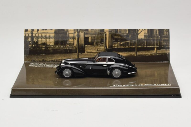 Alfa Romeo 8C 2900B Lungo Juodas Minichamps 1:43 436120421 Metalas