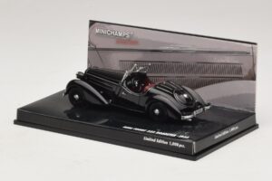 Audi Front 225 Roadster Juodas Minichamps 1:43 437019131 Metalas - nuotrauka 3 iš 5
