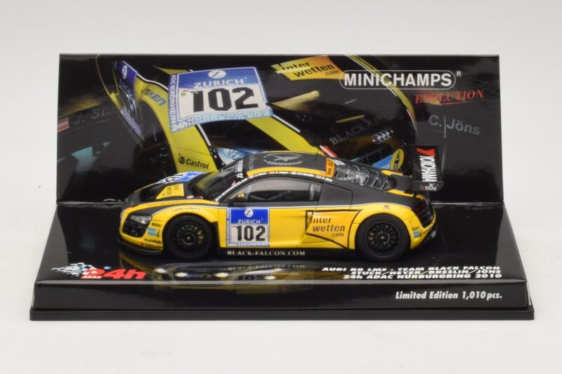 Audi R8 LMS GT3 #102 H-J. Stuck / H. Heyer Black Falcon 24 Hours of Nurburgring 2010 Minichamps 1:43 437101912 Metalas