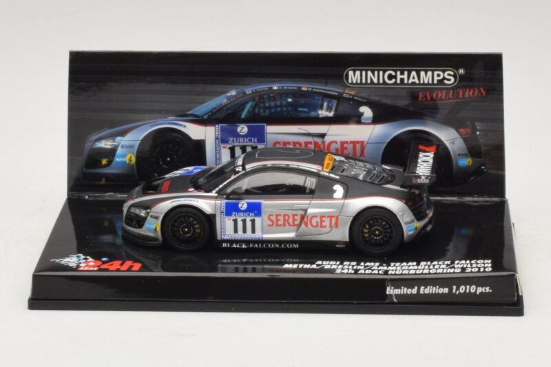 Audi R8 LMS GT3 #111 Metha / Breslin Black Falcon 24 Hours of Nurburgring 2010 Minichamps 1:43 437101911 Metalas