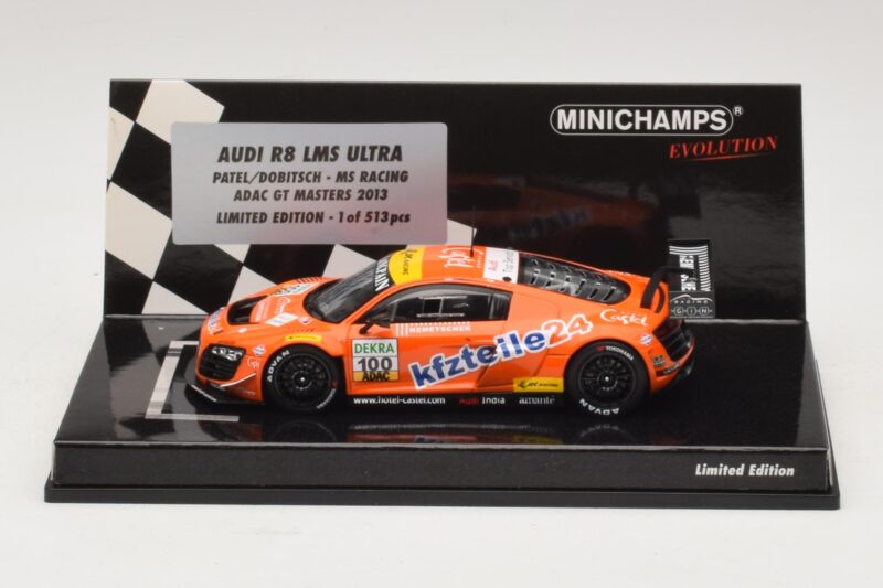 Audi R8 LMS Ultra #100 MS Racing Patel / Dobitsch ADAC GT Masters 2013 Minichamps 1:43 Audi R8 LMS Ultra #100 MS Racing Patel / Dobitsch ADAC GT Masters 2013 Minichamps 1:43 437130100 Metalas