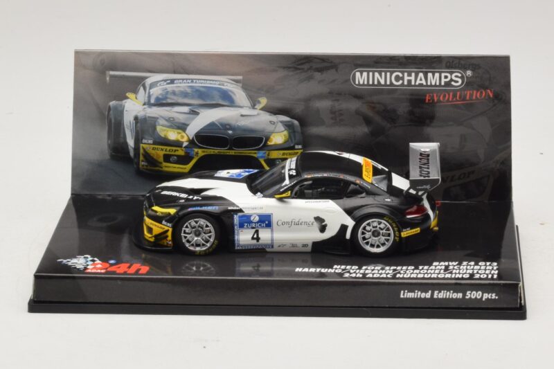 BMW Z4 GT3 Need for Speed Team #4 Hartung / Viebahn 24 Hours of Nürburgring 2011 Minichamps 1:43 437112904 Metalas