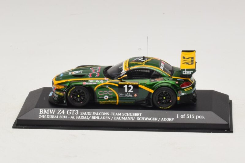 BMW Z4 GT3 Saudi Falcons #12 Al Faisal / Binladen 24 Hours of Dubai 2013 Minichamps 1:43 437132412 Metalas