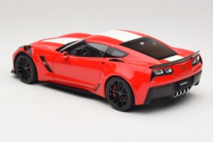 Chevrolet Corvette C7 Grand Sport Raudona su Baltomis Juostomis AUTOart 1:18 71274 Kompozitas - nuotrauka 7 iš 8