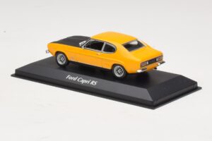 Ford Capri Mk1 RS Geltona su Juodu Gaubtu Maxichamps 1:43 940085800 Metalas - nuotrauka 3 iš 4