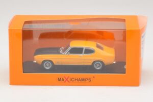 Ford Capri Mk1 RS Geltona su Juodu Gaubtu Maxichamps 1:43 940085800 Metalas - nuotrauka 4 iš 4