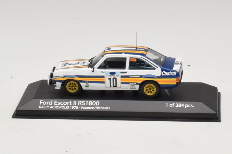 Ford Escort Mk2 RS1800 #10 A. Vatanen / D. Richards Rally Acropolis 1978 Minichamps 1:43 400808410 Metalas
