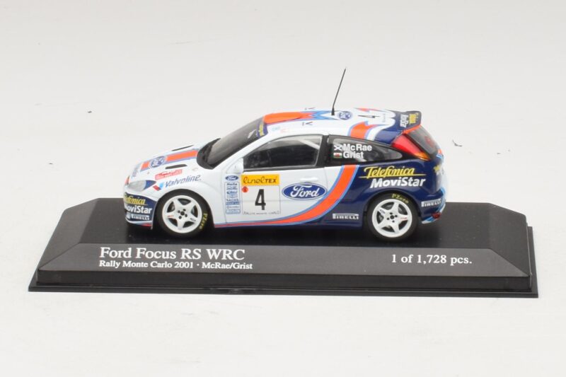 Ford Focus RS WRC #4 C. McRae / N. Grist Rally Monte Carlo 2001 Minichamps 1:43 430018904 Metalas