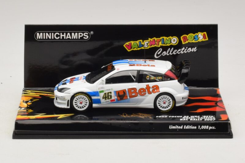 Ford Focus RS WRC #46 V. Rossi / C. Cassina RAC Rally 2007 Pažeista Dėžė Minichamps 1:43 400078446-O1 Metalas