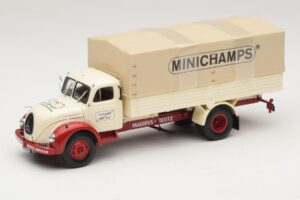 Magirus-Deutz S 7500 Jupiter Bortinis Sunkvežimis Baltas Raudonas Minichamps 1:43 439141022 Metalas