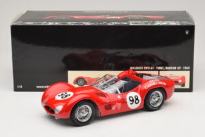 Maserati Tipo 61 #98 C. Shelby Times Mirror Grand Prix for Sportscars 1960 Minichamps 1:18 100601298 Metalas - nuotrauka 8 iš 8
