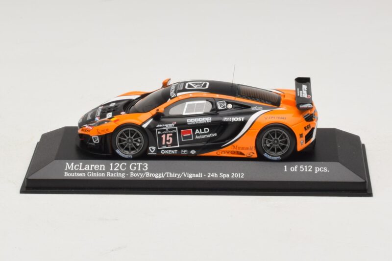 McLaren MP4-12C GT3 #15 Boutsen Racing Bovy / Broggi 24 Hours of Spa 2012 Minichamps 1:43 437121315 Metalas