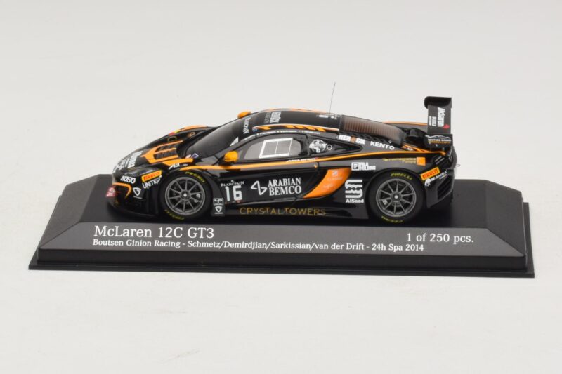McLaren MP4-12C GT3 #16 Boutsen Racing Schmetz / Demirdjian 24 Hours of Spa 2014 Minichamps 1:43 McLaren MP4-12C GT3 #16 Boutsen Racing Schmetz / Demirdjian 24 Hours of Spa 2014 Minichamps 1:43 437141316 Metalas
