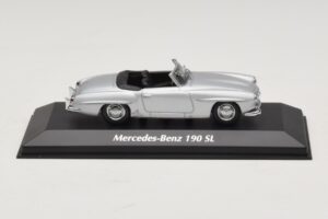 Mercedes 190 SL W121 Sidabrinis Maxichamps 1:43 940033130 Metalas