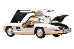 Mercedes 300 SL W198 Gullwing Sidabrinis Norev 1:18 183857 Metalas - nuotrauka 2 iš 5