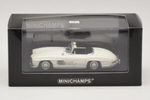 Mercedes 300 SL W198 Roadster Baltas Minichamps 1:43 400039034 Metalas - nuotrauka 4 iš 4