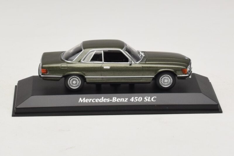 Mercedes 450 SLC C107 Tamsiai Žalias Metalikas Maxichamps 1:43 940033420 Metalas