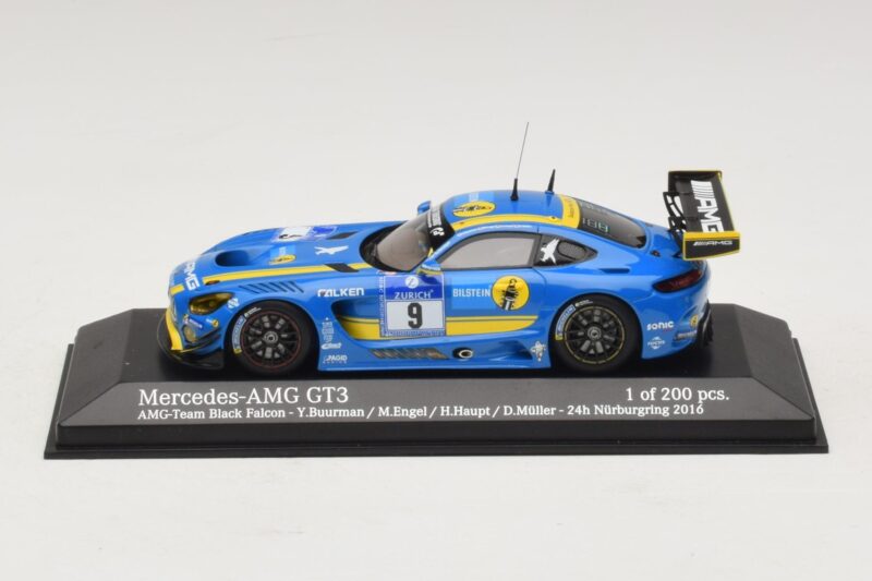 Mercedes AMG GT3 Black Falcon #9 Y. Buurman / M. Engel 24 Hours of Nurburgring 2016 Minichamps 1:43 Mercedes AMG GT3 Black Falcon #9 Y. Buurman / M. Engel 24 Hours of Nurburgring 2016 Minichamps 1:43 437163009 Metalas