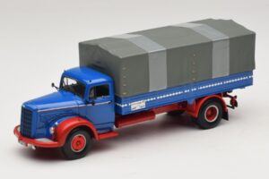 Mercedes L 315 Sunkvežimis su Platforma Mėlyna Raudona Minichamps 1:43 439034420 Metalas