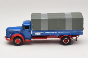 Mercedes L 315 Sunkvežimis su Platforma Mėlyna Raudona Minichamps 1:43 439034420 Metalas - nuotrauka 3 iš 6