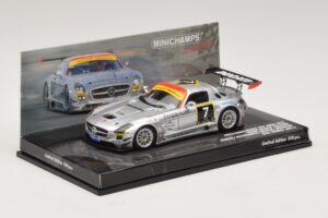Mercedes SLS AMG GT3 #7 Black Falcon Jager / Seyffarth 24 Hours of Dubai 2011 Minichamps 1:43 437110307 Metalas - nuotrauka 2 iš 5