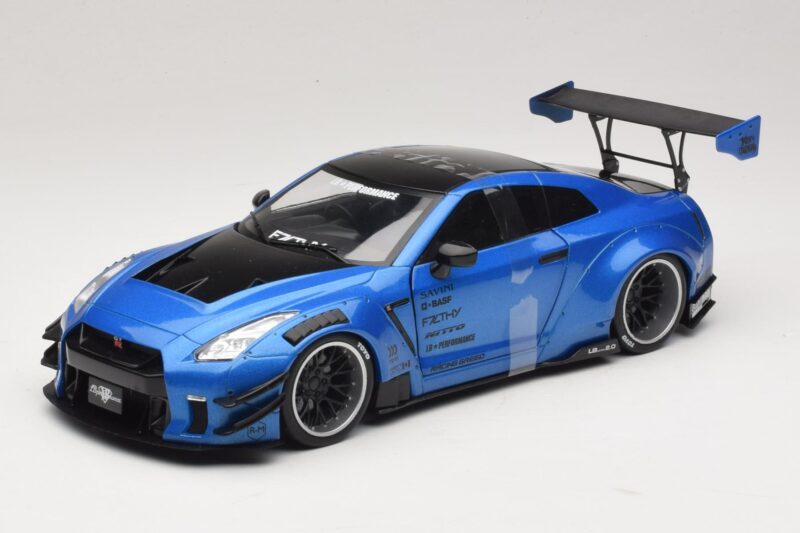 Nissan GT-R R35 Liberty Walk Work T2 Mėlyna Metalizuota Solido 1:18 S1805801 Metalas