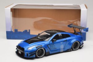 Nissan GT-R R35 Liberty Walk Work T2 Mėlyna Metalizuota Solido 1:18 S1805801 Metalas - nuotrauka 6 iš 6