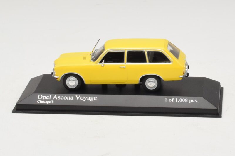Opel Ascona A Voyage Geltonas Minichamps 1:43 400045811 Metalas
