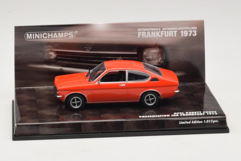 Opel Kadett C Kupė Pristatymas IAA Frankfurt Raudonas Minichamps 1:43 436045620 Metalas