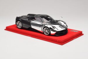 Pagani Huayra Chrome Silver Unikalus Egzempliorius BBR 1:18 P1873CM Derva - nuotrauka 4 iš 7