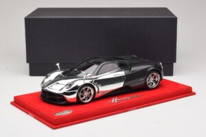 Pagani Huayra Chrome Silver Unikalus Egzempliorius BBR 1:18 P1873CM Derva - nuotrauka 6 iš 7