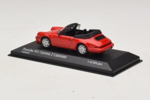 Porsche 911 964 Carrera 2 Cabriolet Raudonas Minichamps 1:43 430067330 Metalas - nuotrauka 3 iš 4