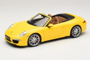 Porsche 911 991 Carrera S Kabrioletas Geltonas Minichamps 1:18 100061031 Metalas