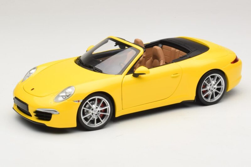Porsche 911 991 Carrera S Kabrioletas Geltonas Minichamps 1:18 100061031 Metalas