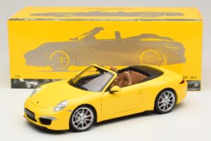 Porsche 911 991 Carrera S Kabrioletas Geltonas Minichamps 1:18 100061031 Metalas - nuotrauka 8 iš 8
