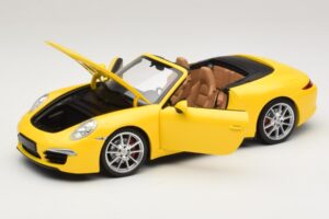 Porsche 911 991 Carrera S Kabrioletas Geltonas Minichamps 1:18 100061031 Metalas - nuotrauka 2 iš 8